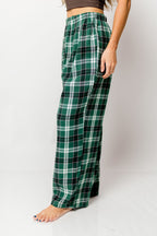 Sandler Flannel Wide Leg Lounge Pants in Green