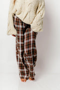 Sandler Flannel Wide Leg Lounge Pants in Brown *Final Sale*