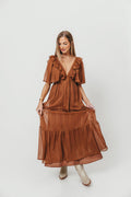 Adrianna Maxi Dress in Brown