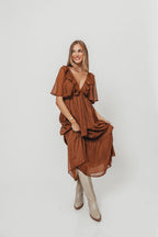 Adrianna Maxi Dress in Brown