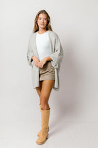 Robin Open Front Cardigan in Light Heather Grey *Final Sale*