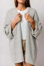Robin Open Front Cardigan in Light Heather Grey *Final Sale*