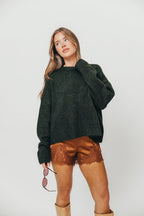 Natalie Tie-Back Sweater in Olive