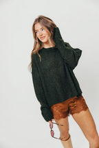 Natalie Tie-Back Sweater in Olive
