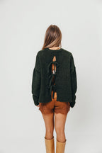 Natalie Tie-Back Sweater in Olive