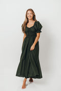 Sydnee Cotton Maxi Dress in Evergreen - Bump Friendly