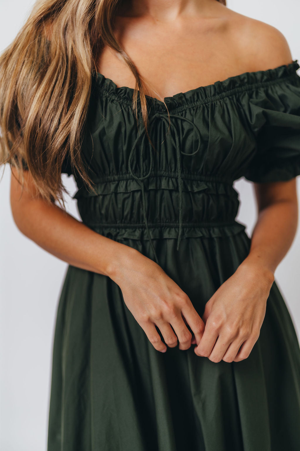 Sydnee Cotton Maxi Dress in Evergreen - Bump Friendly