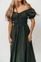 Sydnee Cotton Maxi Dress in Evergreen - Bump Friendly