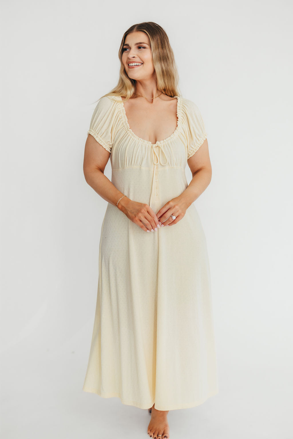 Remi Maxi Dress in Custard - Restocking end of Jan 2026