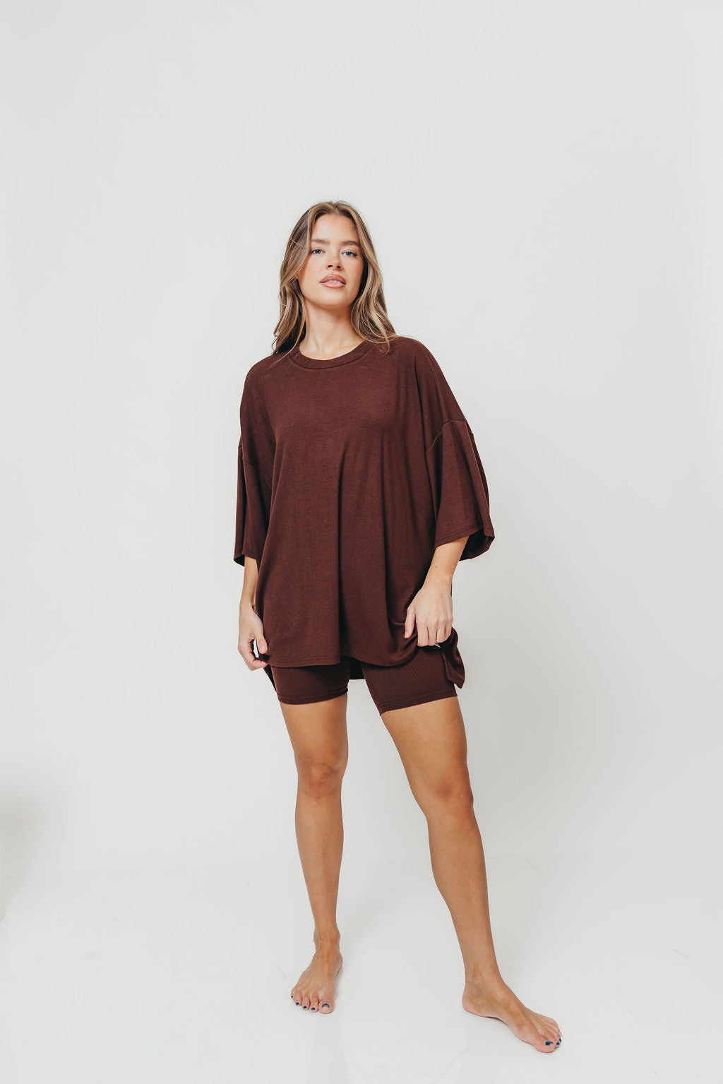 All Weekend Long Set - Short Sleeves - in Brown