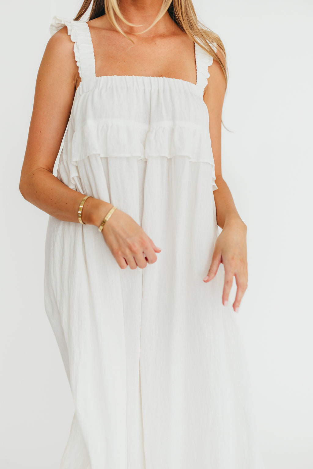 Lelah 100% Linen Maxi Dress in Off-White - Bump Friendly - Restocking in 2026