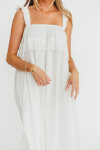 Lelah 100% Linen Maxi Dress in Off-White - Bump Friendly - Restocking in 2026