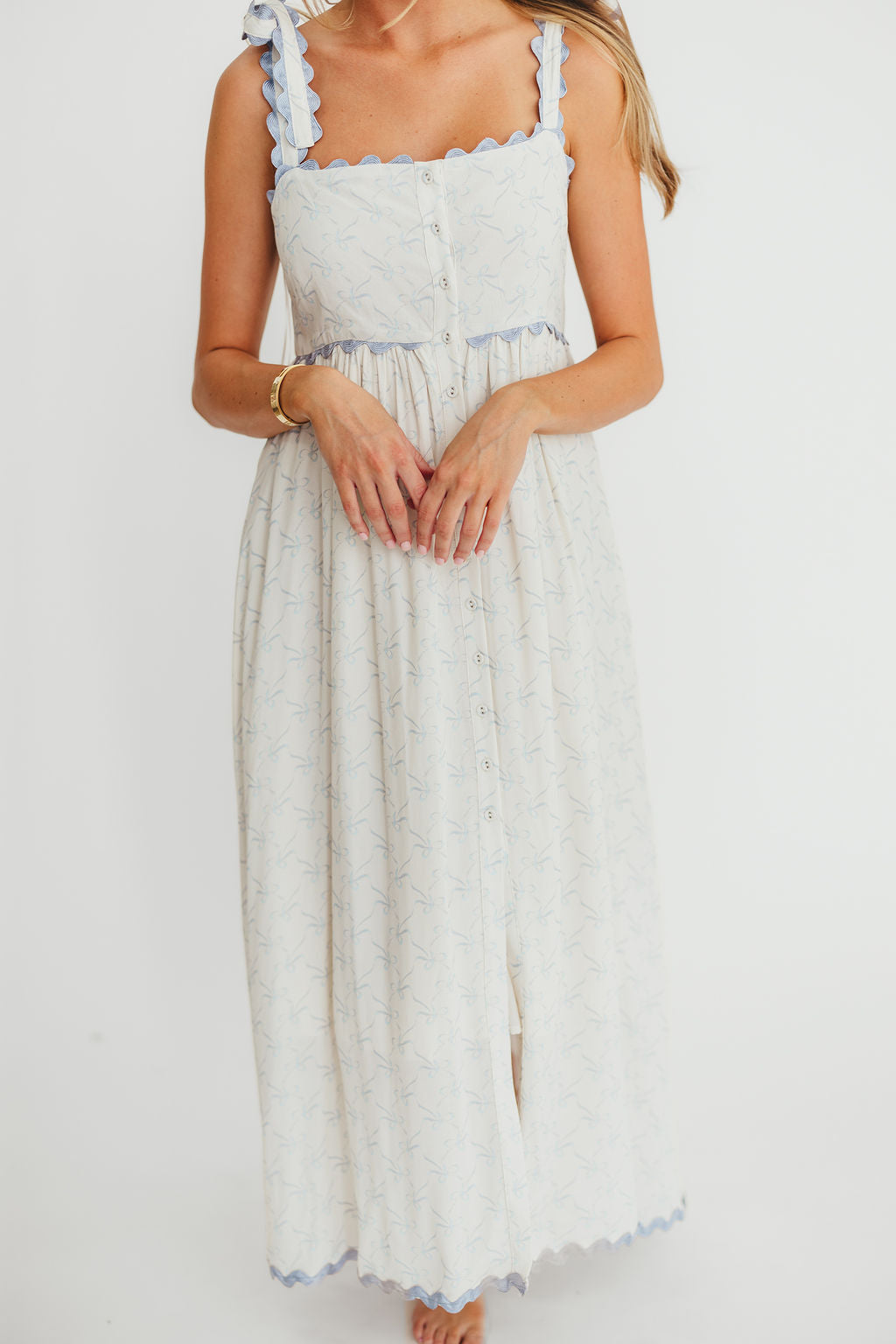 Amber Maxi Dress in Baby Blue - Nursing Friendly