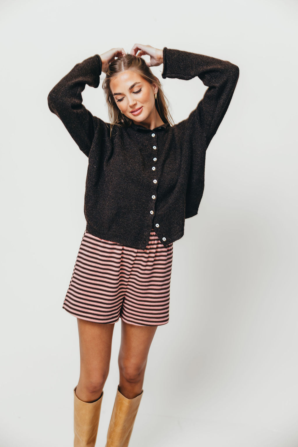 Piper Cardigan Top in Chocolate