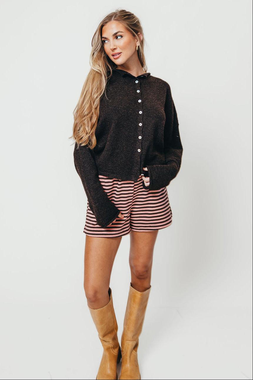 Piper Cardigan Top in Chocolate