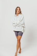 Asher Oversized Hoodie in White Melange