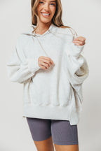 Asher Oversized Hoodie in White Melange