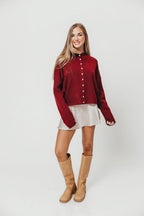 Piper Cardigan Top in Wine *Final-Sale*