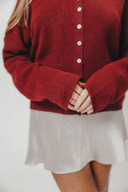 Piper Cardigan Top in Wine *Final-Sale*