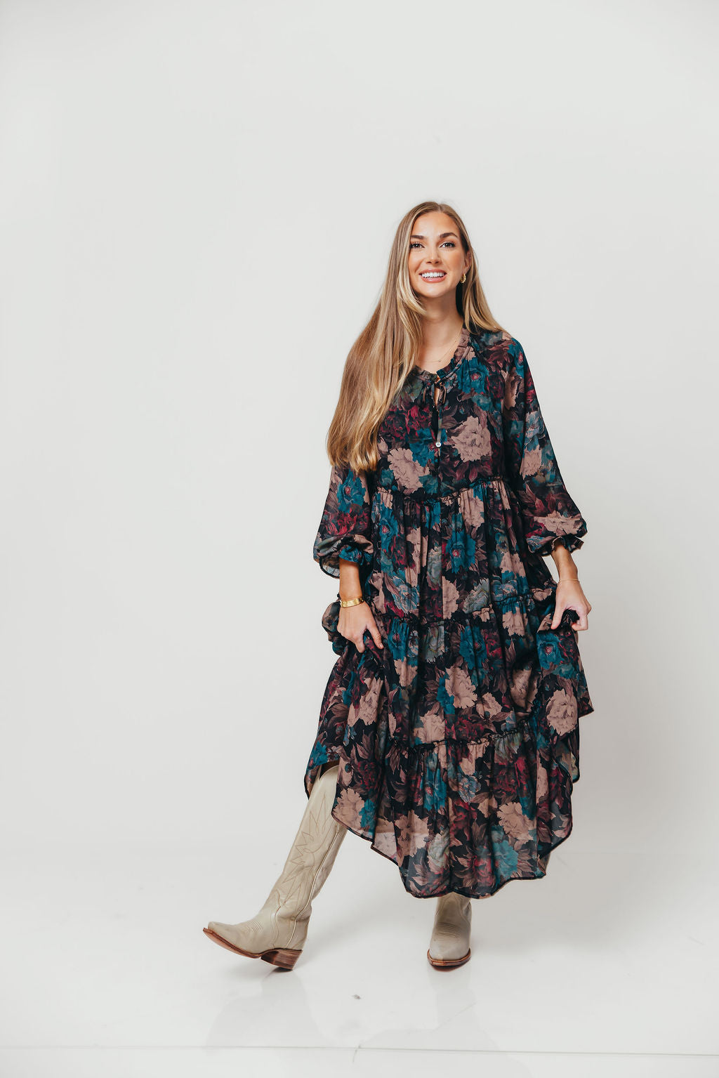 Tabitha Midi Dress in Black - Bump Friendly