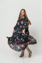 Tabitha Midi Dress in Black - Bump Friendly