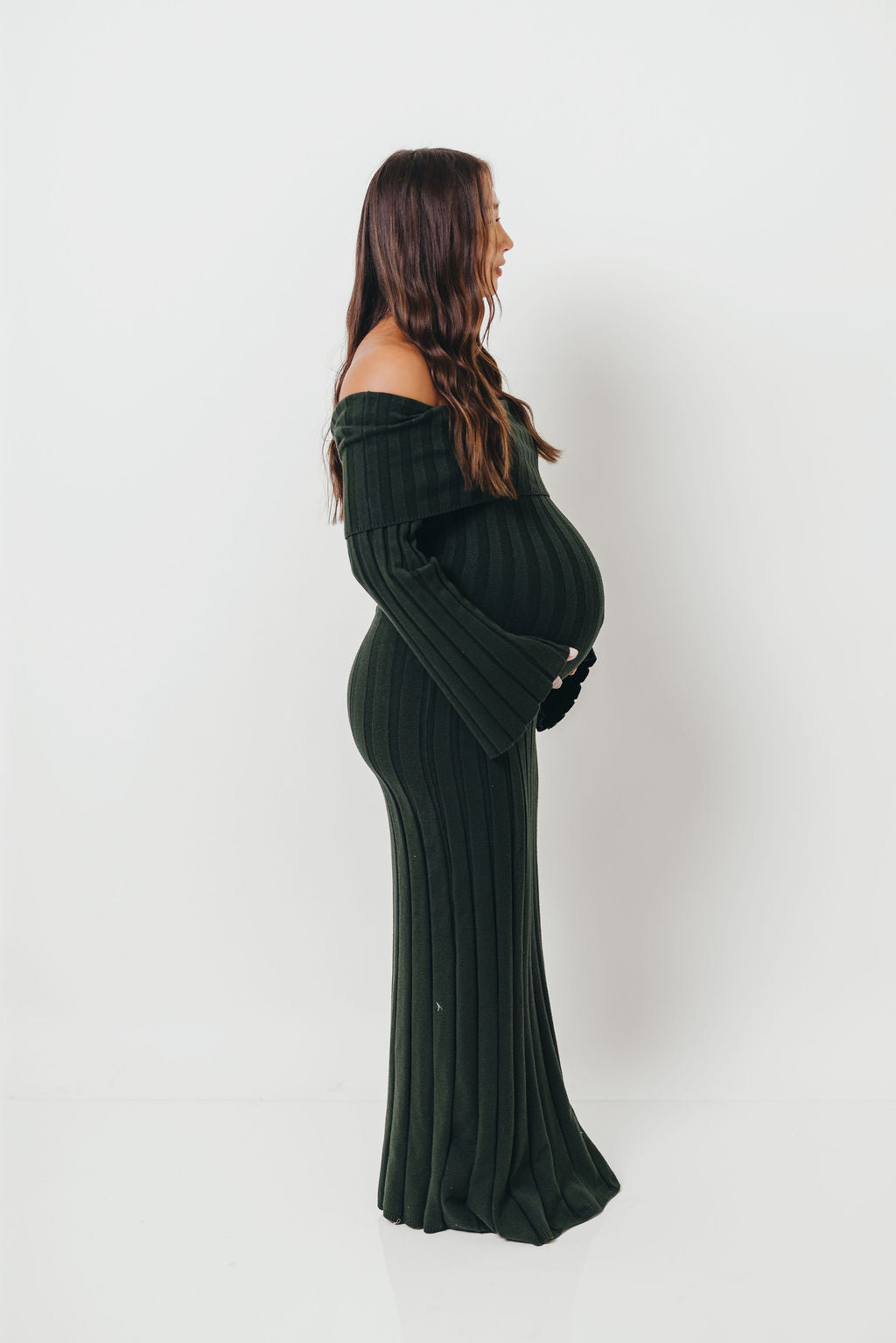 Evella Maxi Dress in Evergreen - Bump Friendly