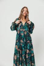 Tabitha Midi Dress in Retro Blue - Bump Friendly
