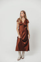Vivienne Midi Dress in Brown