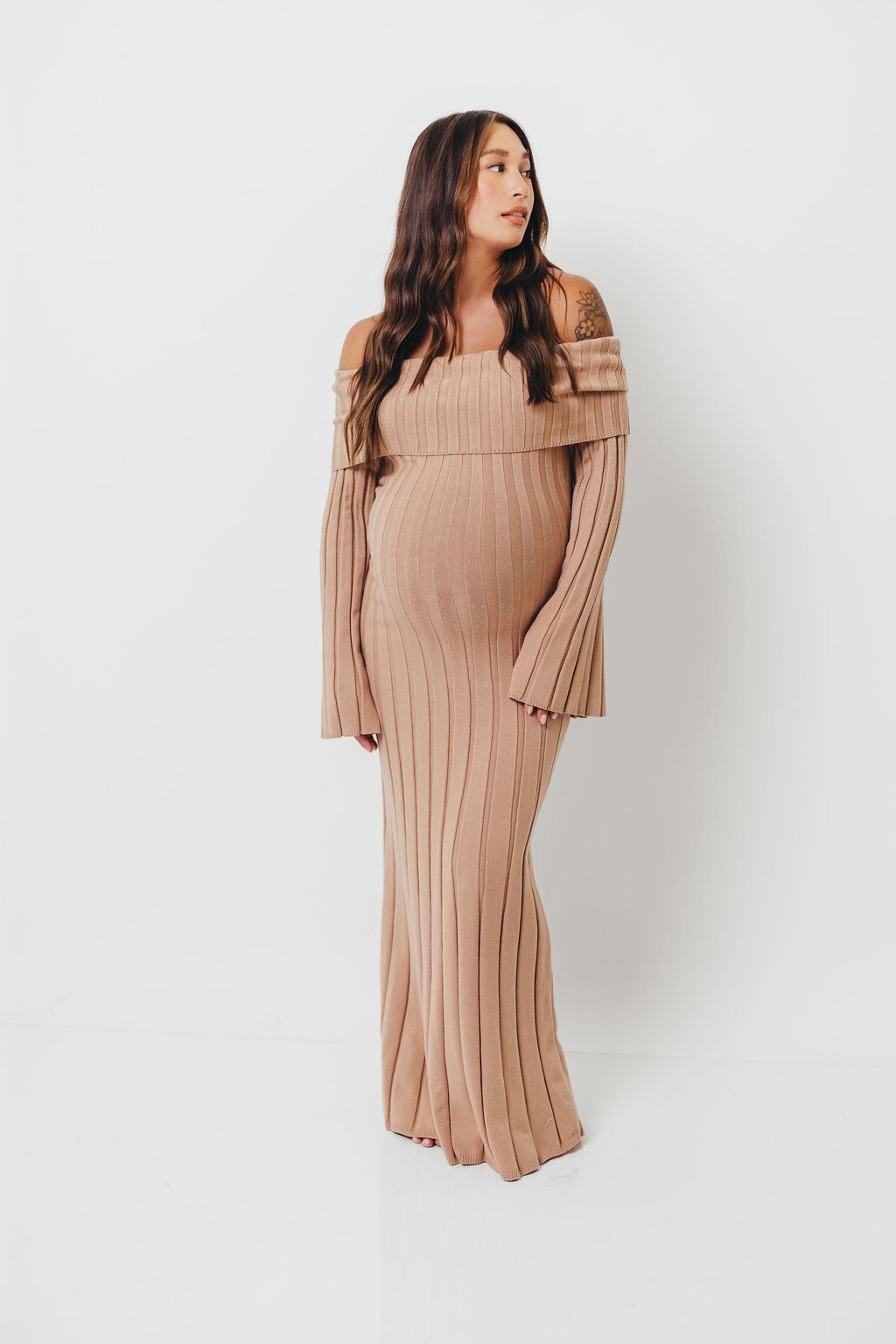 Evella Maxi Dress in Stone - Bump Friendly *Final Sale*
