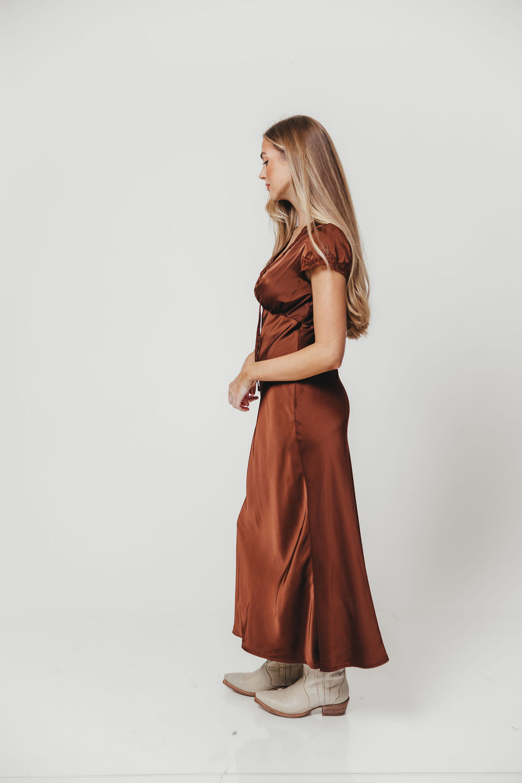 Vivienne Midi Dress in Brown