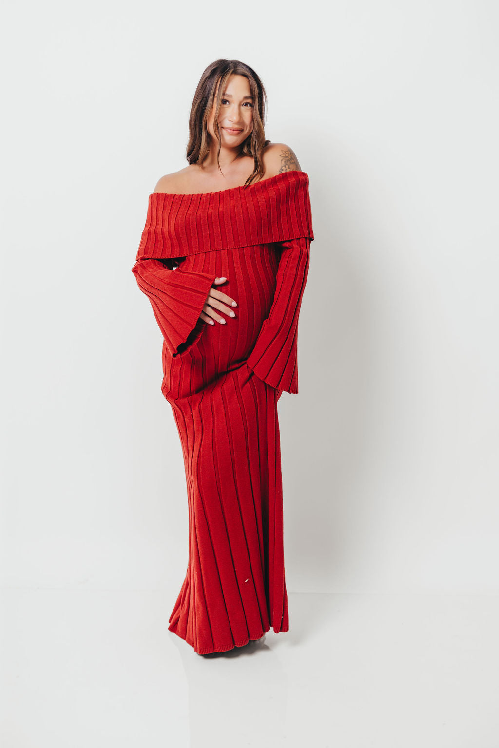 Evella Maxi Dress in Red - Bump Friendly *Final Sale*