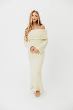 Nora Knit Maxi Dress in Butter Yellow- Bump Friendly
