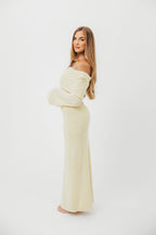 Nora Knit Maxi Dress in Butter Yellow- Bump Friendly