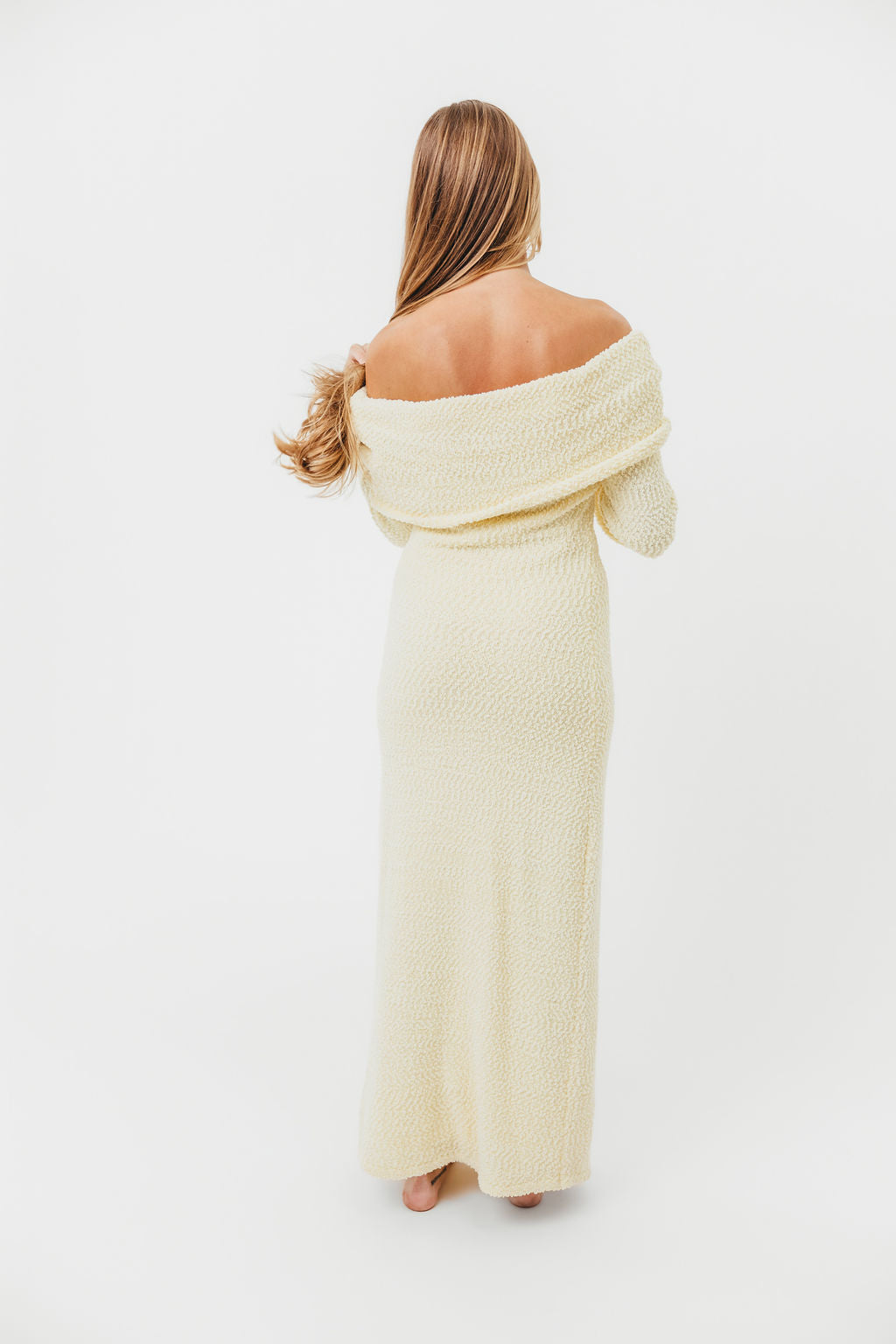 Nora Knit Maxi Dress in Butter Yellow- Bump Friendly