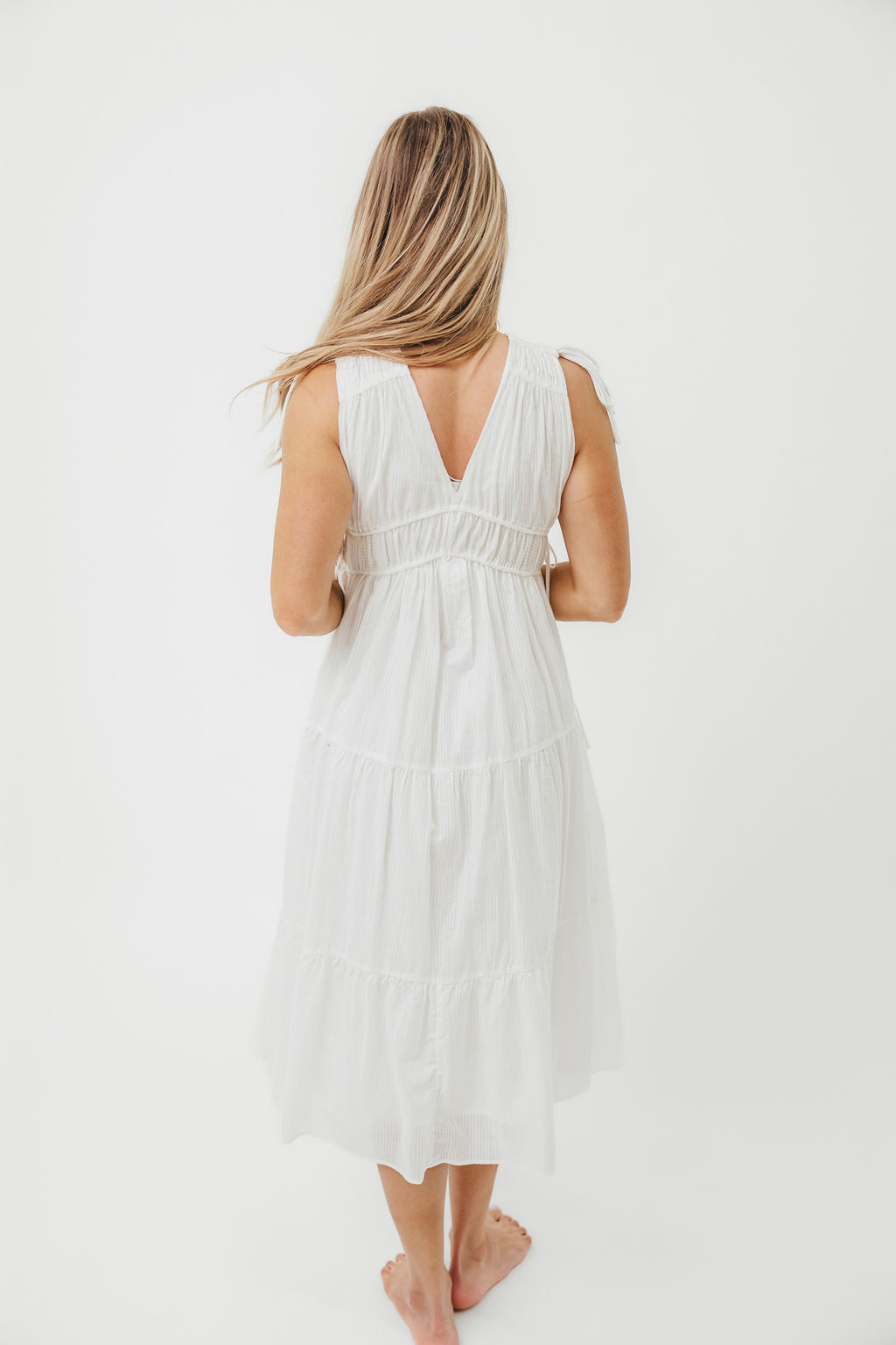 The Ellice Dress in White - 100% Cotton