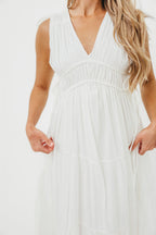 The Ellice Dress in White - 100% Cotton