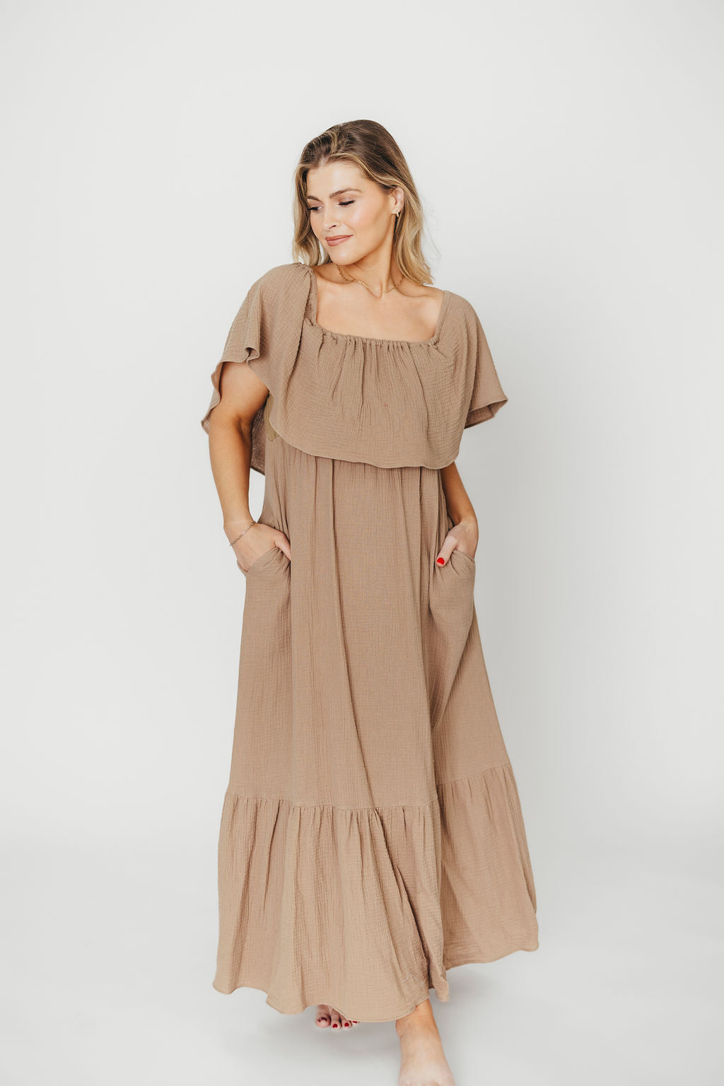Josie 100% Cotton Maxi Dress in Dry Thyme - Bump & Nursing Friendly *Final-Sale*
