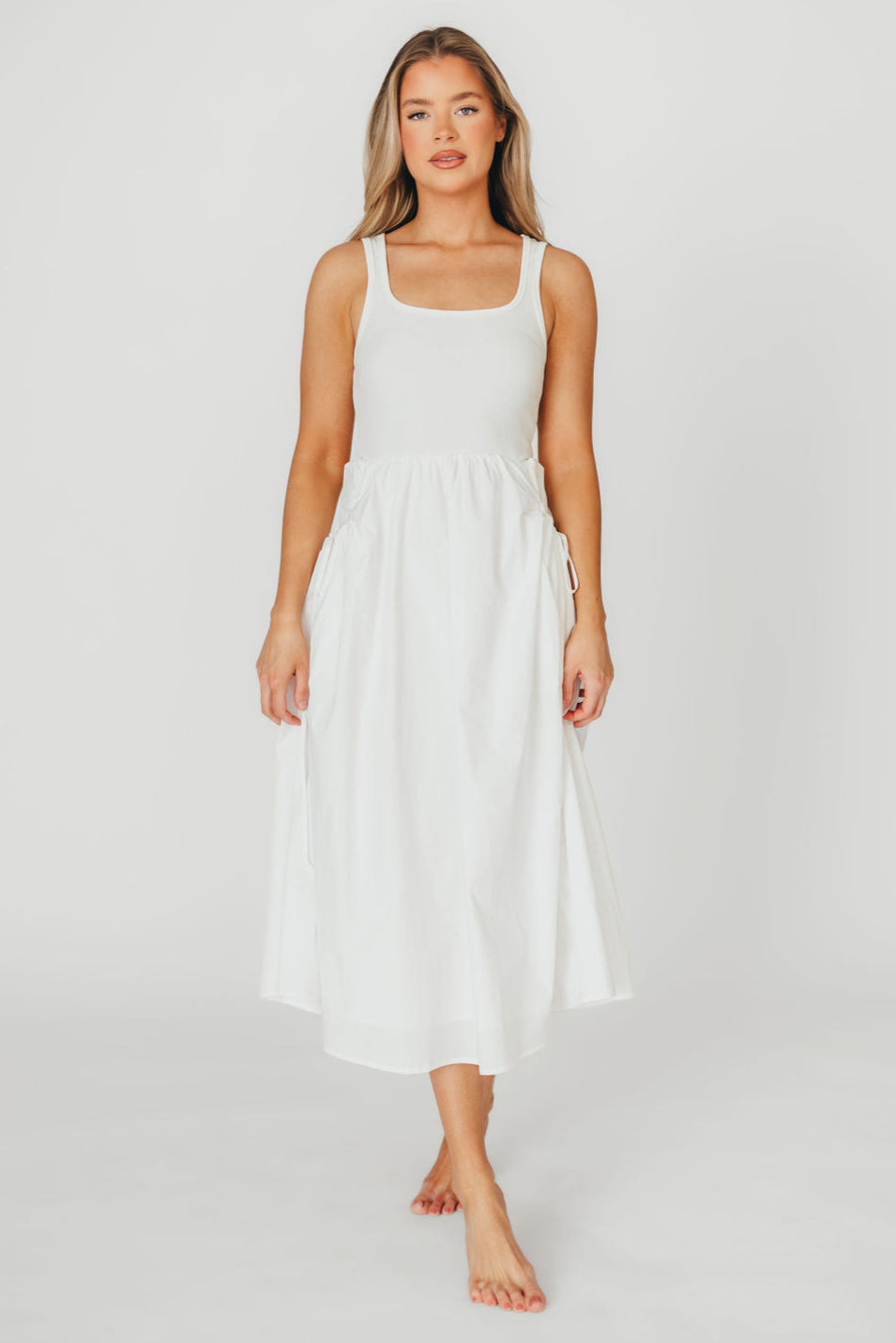 Lucca Midi Dress in Off-White *Final-Sale*