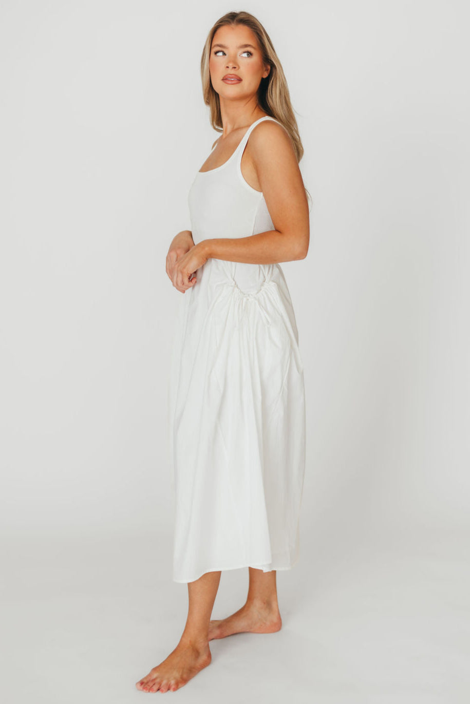 Lucca Midi Dress in Off-White *Final-Sale*