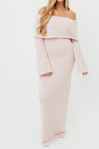 Nora Knit Maxi Dress in Dusty Pink - Bump Friendly