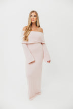 Nora Knit Maxi Dress in Dusty Pink - Bump Friendly
