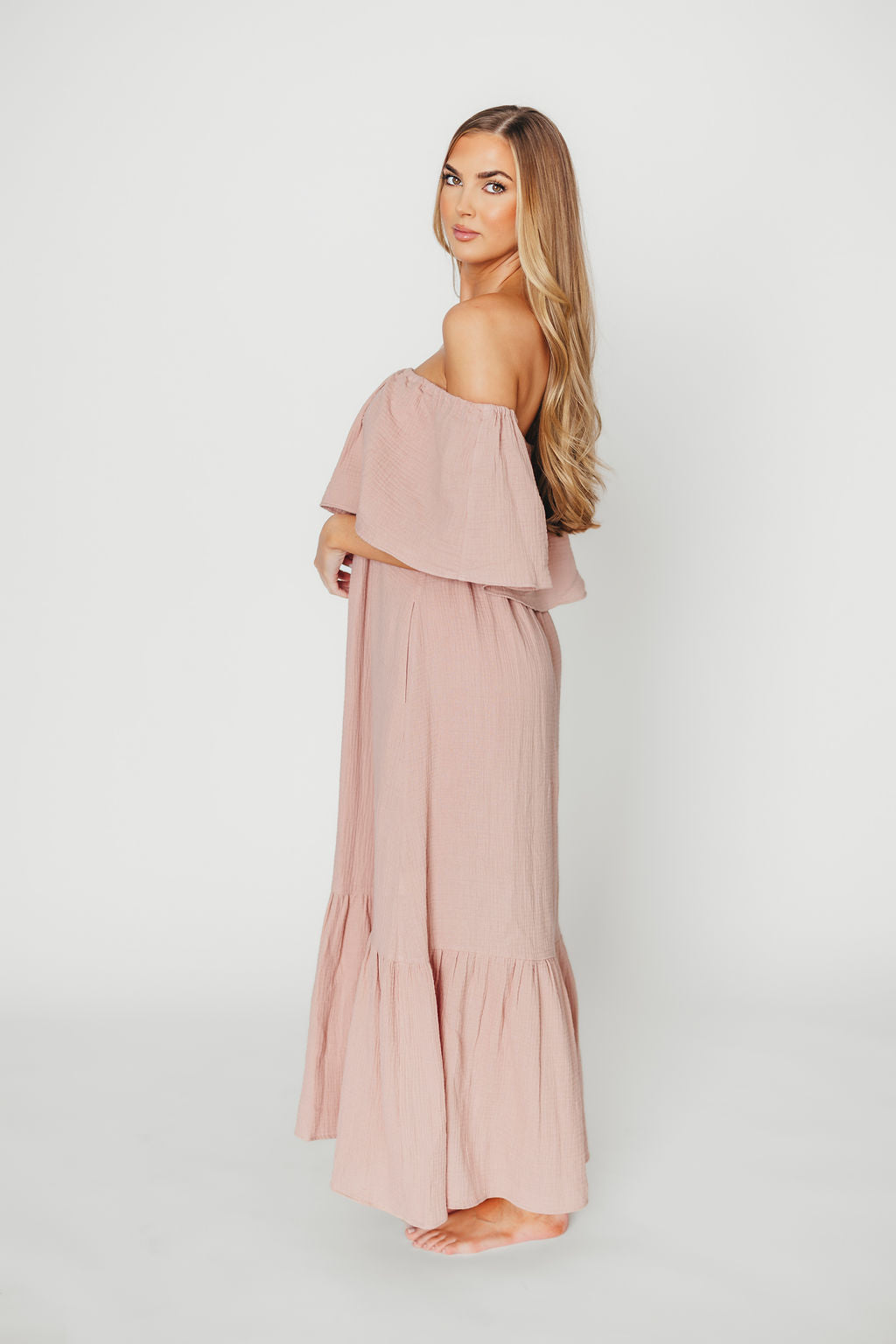 Josie 100% Cotton Maxi Dress in Rose - Bump & Nursing Friendly *Final-Sale*
