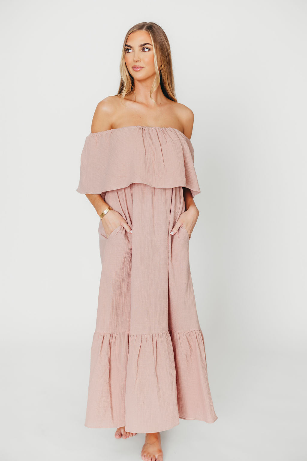 Josie 100% Cotton Maxi Dress in Rose - Bump & Nursing Friendly *Final-Sale*