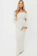 Nora Knit Maxi Dress in Ivory - Bump Friendly