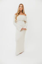 Nora Knit Maxi Dress in Ivory - Bump Friendly
