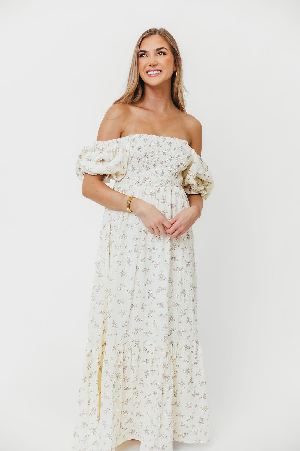 Livvy 100% Cotton Maxi Dress in Lilac Floral - Bump Friendly & Inclusive Sizing