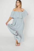 Josie 100% Cotton Maxi Dress in Cloud - Bump & Nursing Friendly