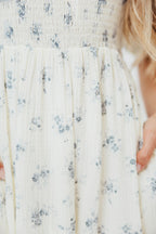 Livvy 100% Cotton Maxi Dress in Dusty Blue Floral - Bump Friendly & Inclusive Sizing