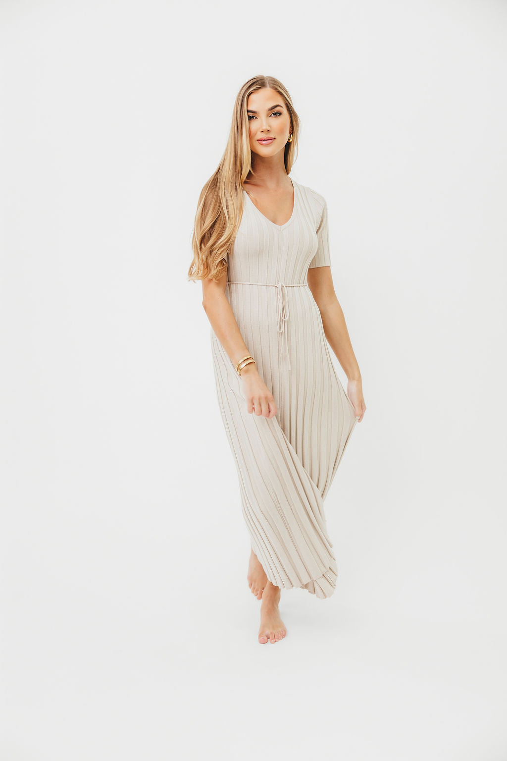 Oakley Ribbed Maxi Dress in Dusty Taupe - Bump Friendly *Final-Sale*