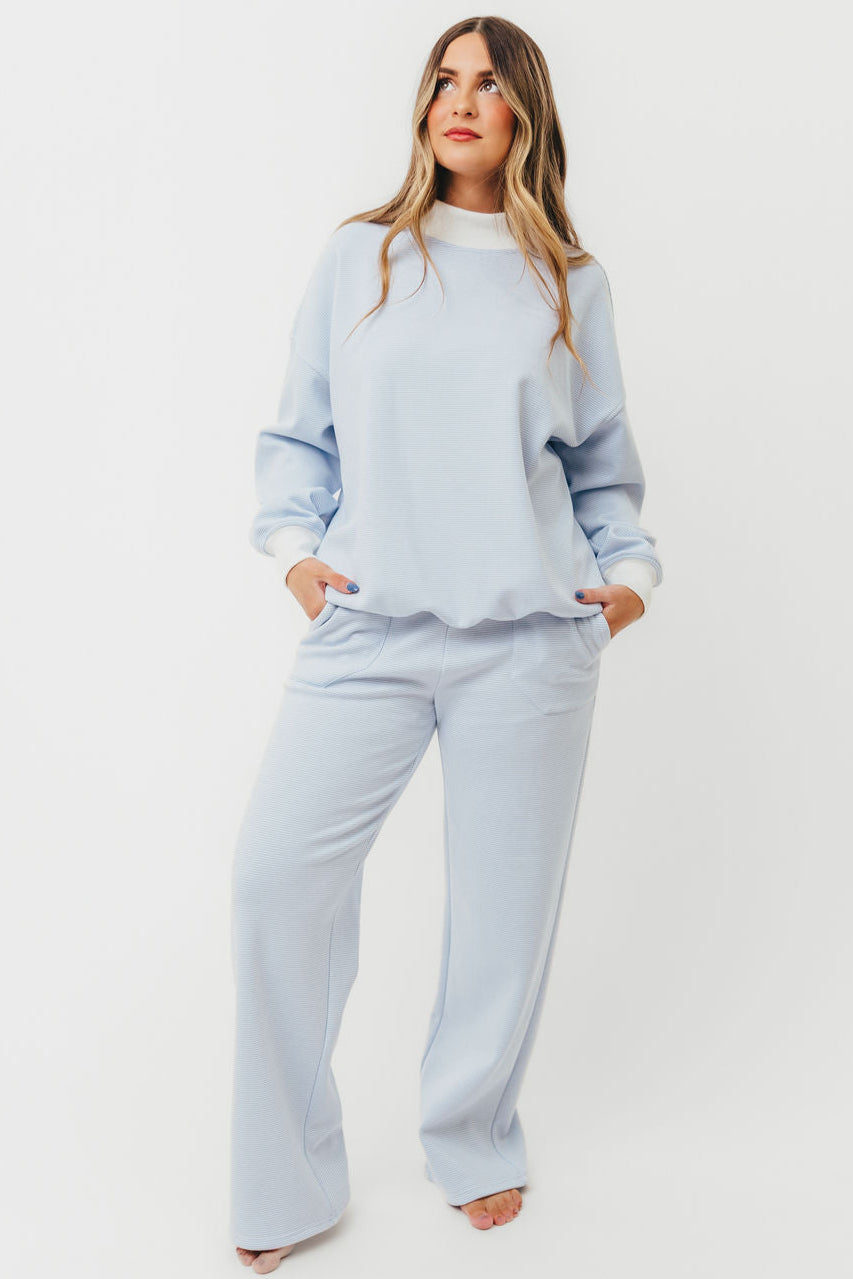 Nixon Mini Striped Sweatpants in Blue and White